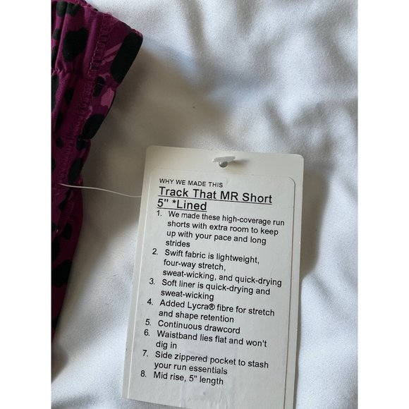 Lululemon Track That Mid-Rise Lined Short 5" Cheetah Camo Magenta Purple Multi - Picture 5 of 5